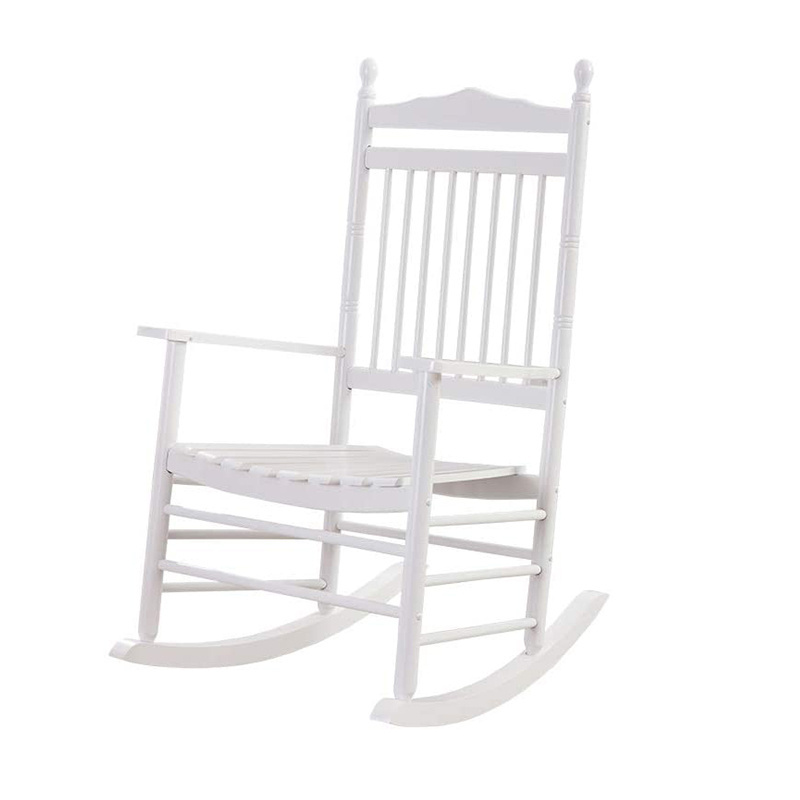 Wooden Rocking Chair Porch Rocker White Outdoor Elegant Indoor