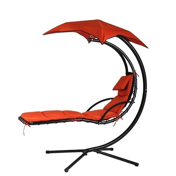 Swimming Pool 4 Feet Dream Steel Hammock Chair Hanging Chaise Lounger Chair with Canopy