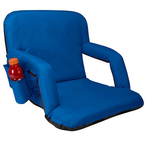 Blue Folding Sport Recliner Stadium Seat with Back Support