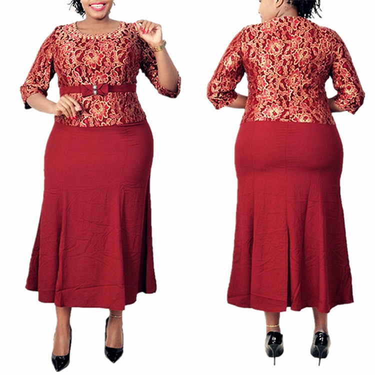 Plus size women's clothing African mother of the bride dresses Lace plus size women's dresses