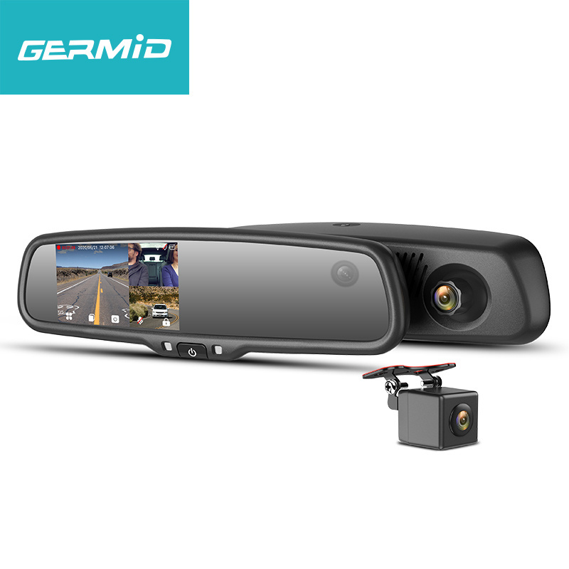 Oem Replacement Full HD 1080P 24H Parking Monitor 4 Inch Rear View Mirror Dash Cam 3 Channel