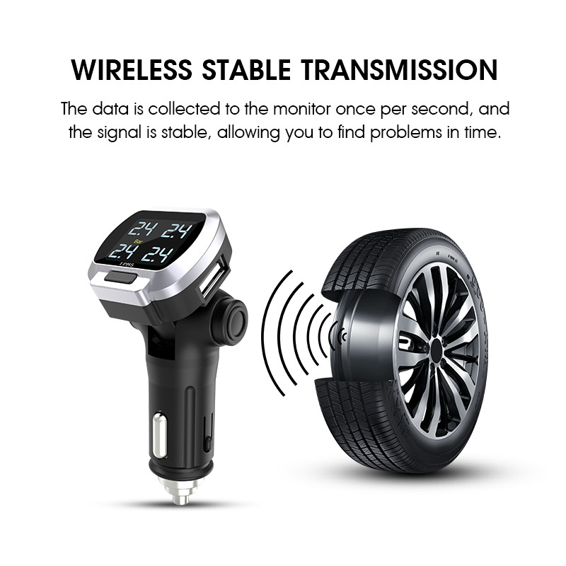 Oem Standard Tpms With Cigarette Lighter Display Truck Air Tyre Pressure Pump Monitoring