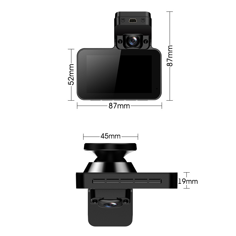 Mini Hidden Ultra - Infrared Lights Inside Camera Car Dvr Camera Live Dash Cam 3 Lens Night Vision