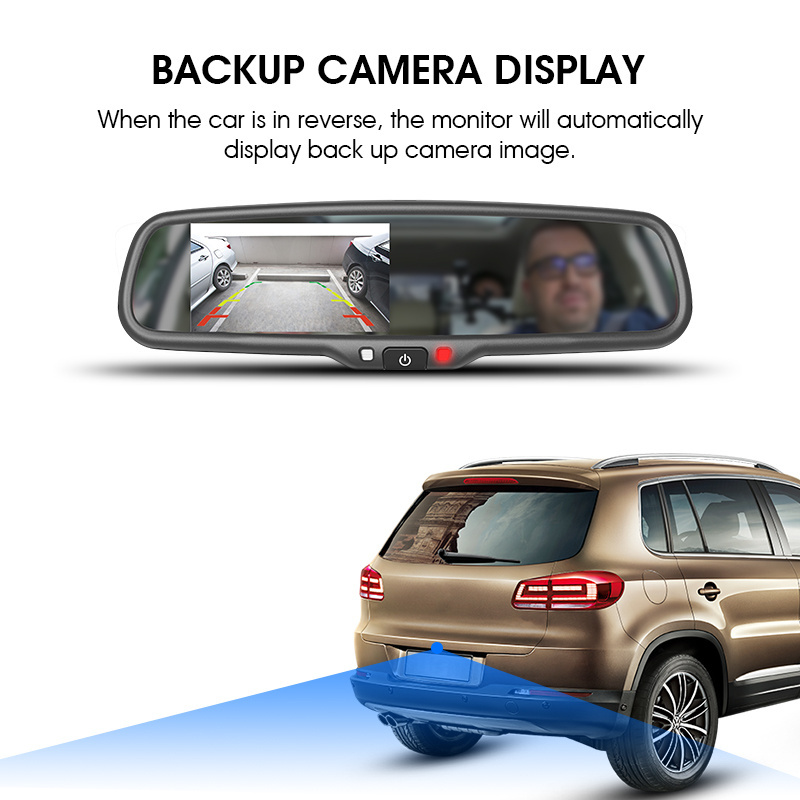 2020 Popular 4 Inch Parking Monitor Rear View Mirror Ce 3 Lens Dash Cam