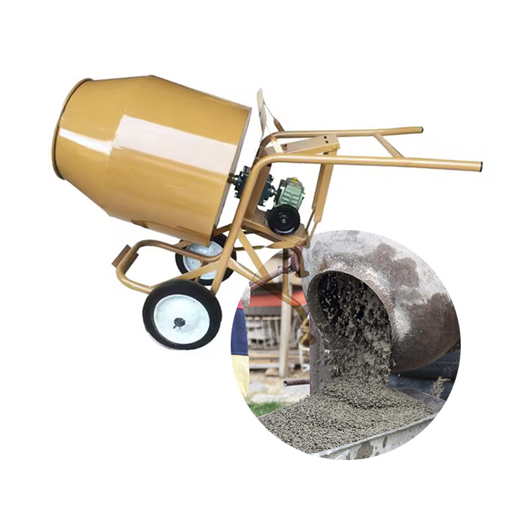 Engine Power Portable Concrete Mixer Machine Cement Mixer Bucket Double Pillow Bearing