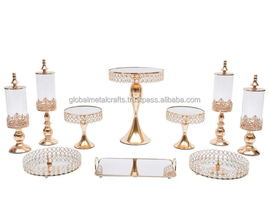 10 pcs Cake Stands Set, Crystal Cupcake Stand Cookie Holder Fruits Dessert Display Plate, for Baby Shower Wedding Birthday Party