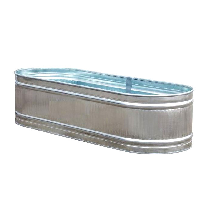 Galvanized Metal Round Large Bathtub Handmade Stainless Steel Galvanized Bathtub for Decoration, Decorative Vintage Color Design