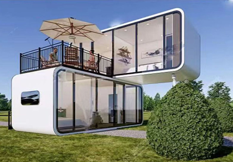 customized Furnished light steel structure prefabricated luxury villa two story prefab house