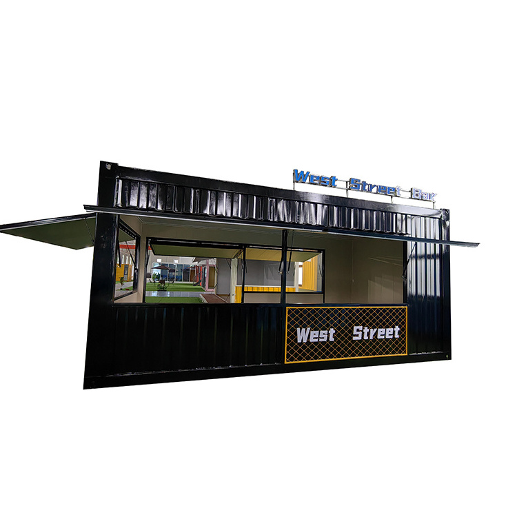 Modern Prefab House Steel Buildings Mobile Coffee Bar Pop Up Shipping Container Restaurant pop up house kitchen design