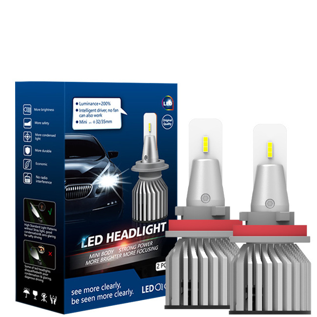 new h11 h9 h16(jp) easier installation C319 fan cooling 360 brightness led headlight H1 H3 H4 H7 headlight led kits