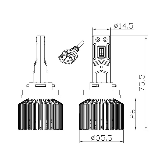 H11 led 75W headlight 30000lm h8 c332 super bright Led auto light original factory 150W car headlight  h4 led