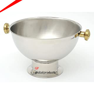 unique design metal gold round punch bowl for hotel centerpiece bowl fruit bowl and wine chiller ice bucket