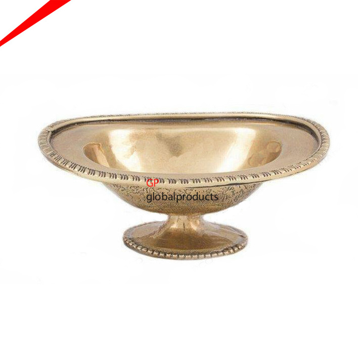 luxury decorative brass gold punch bowl with designer legs hotel decoration snacks serving bowl