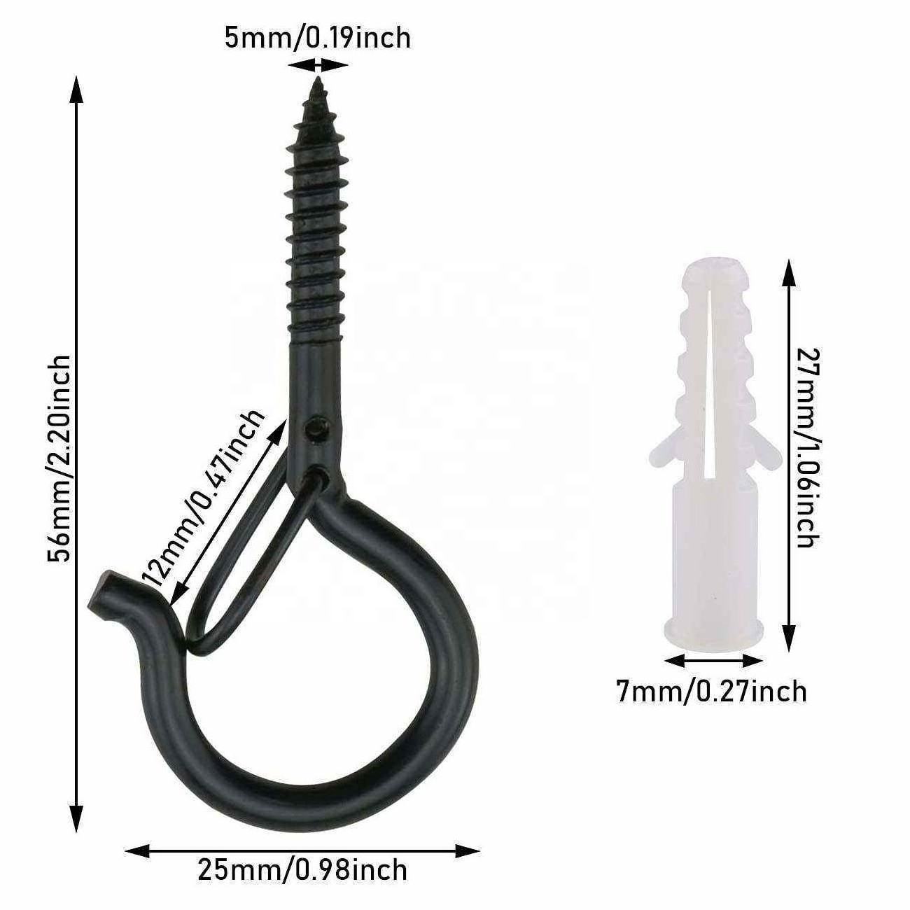 Heavy Duty Stainless Steel Anti Rust Self Tapping wood Sheep Wood Eyelet Eye Hanging Hook Screw Bolt Eye with Safety Buckle