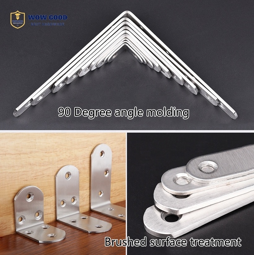 stainless steel furniture bed chair table door metal corner brace fixed connector I T L U C shaped 90 Degree right angle bracket