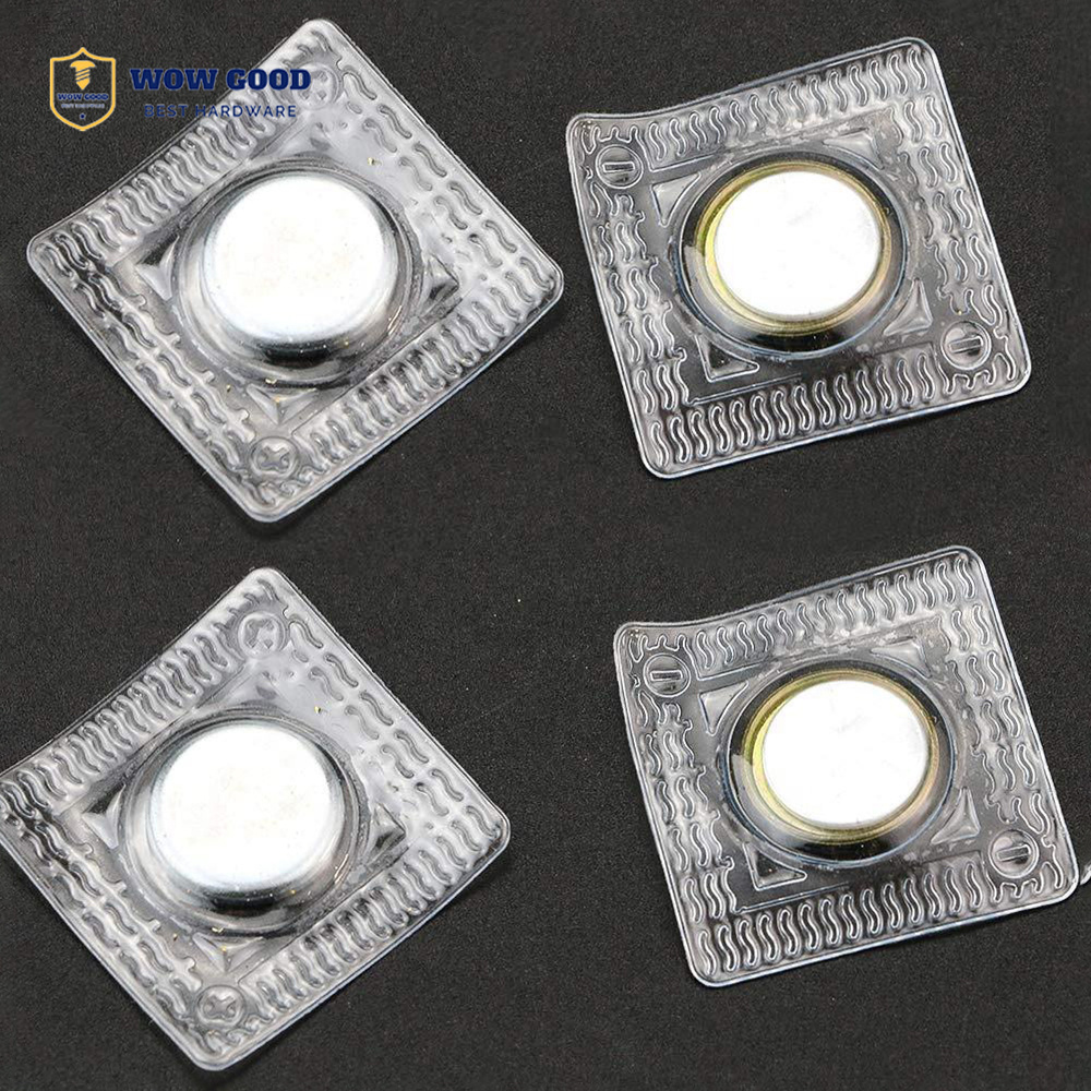 Invisible hidden small Washable Pvc block disc round clothing sewable magnetic magnet button snap sew in magnet PVC for clothing