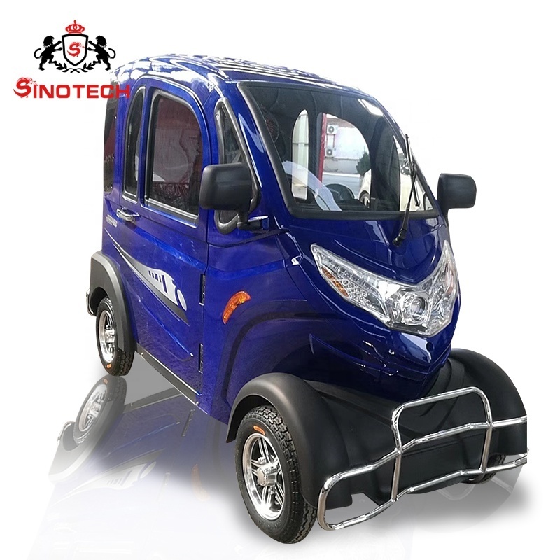 Enclosed four Wheeler 4 seater electric pick up vehicle with truck