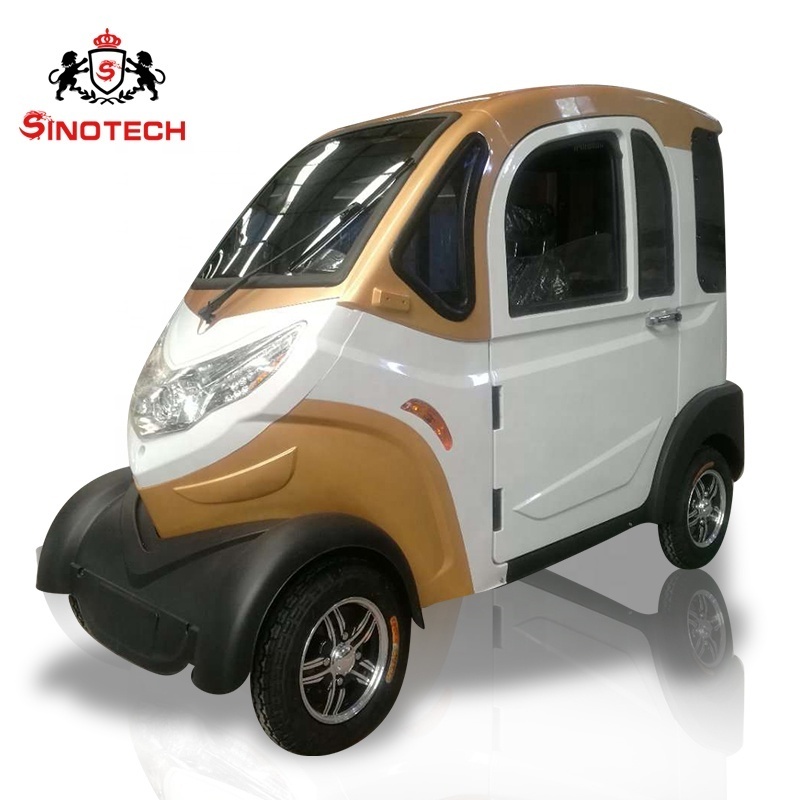 Enclosed four Wheeler 4 seater electric pick up vehicle with truck