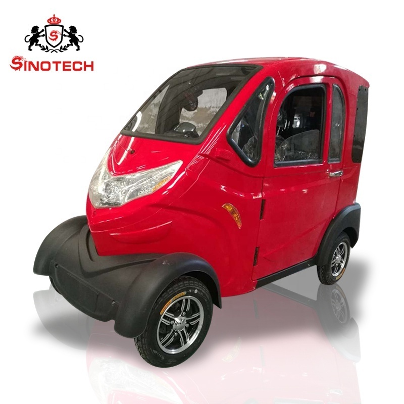 Enclosed four Wheeler 4 seater electric pick up vehicle with truck