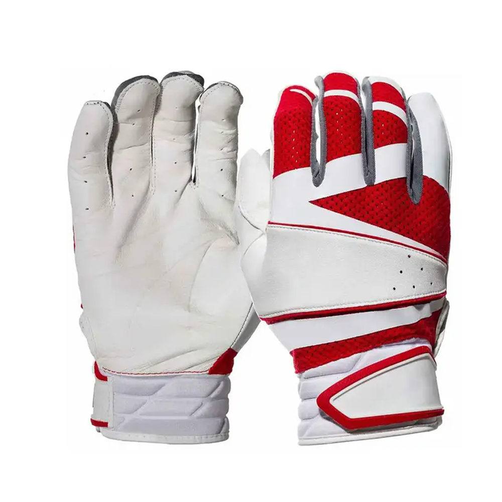 Customized Baseball Battling Gloves In Full White Color PU Leather Made Softball Gloves With Your Own Design & Logo