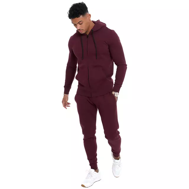 Cotton Unisex Fleece Sweatsuits / cotton fleece maroon tracksuit wholesale Custom New Fashion Hooded Tracksuit