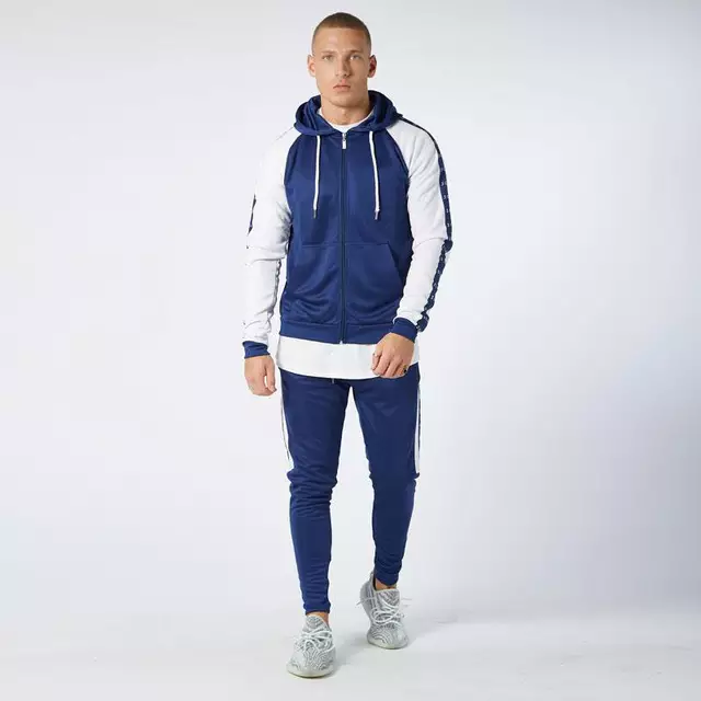 Wholesale custom mens two piece embroidery logo track suits