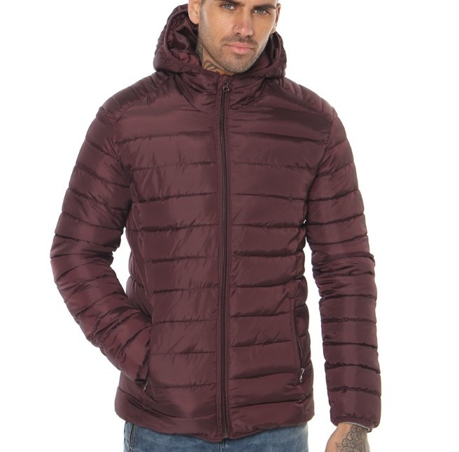 Winter Red Men Puffer Fur Hood Jacket With Low Price custom puffer jacket for men and women