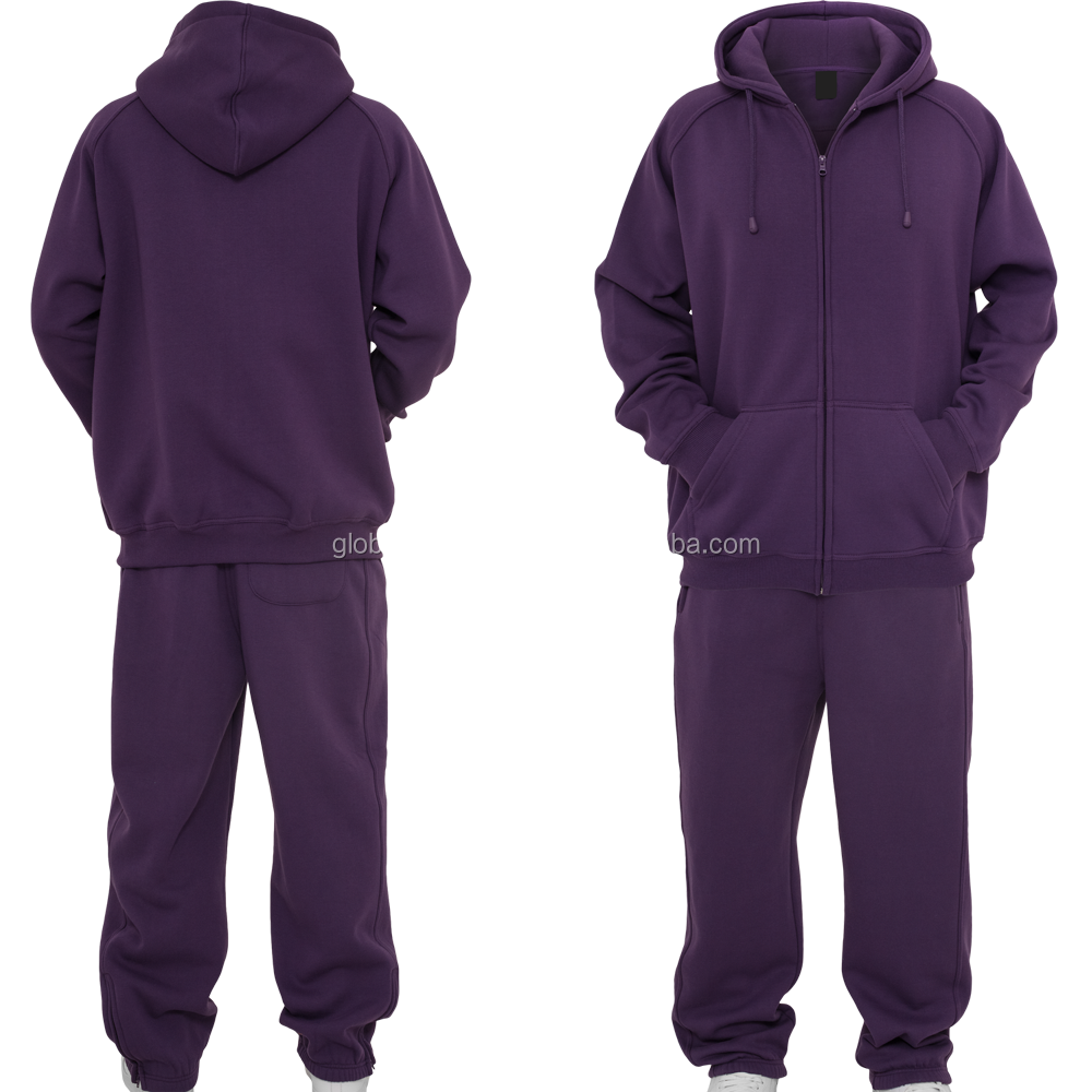 Custom logo gym wear men fitness clothing unique tracksuit purple