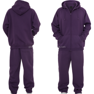 Custom logo gym wear men fitness clothing unique tracksuit purple