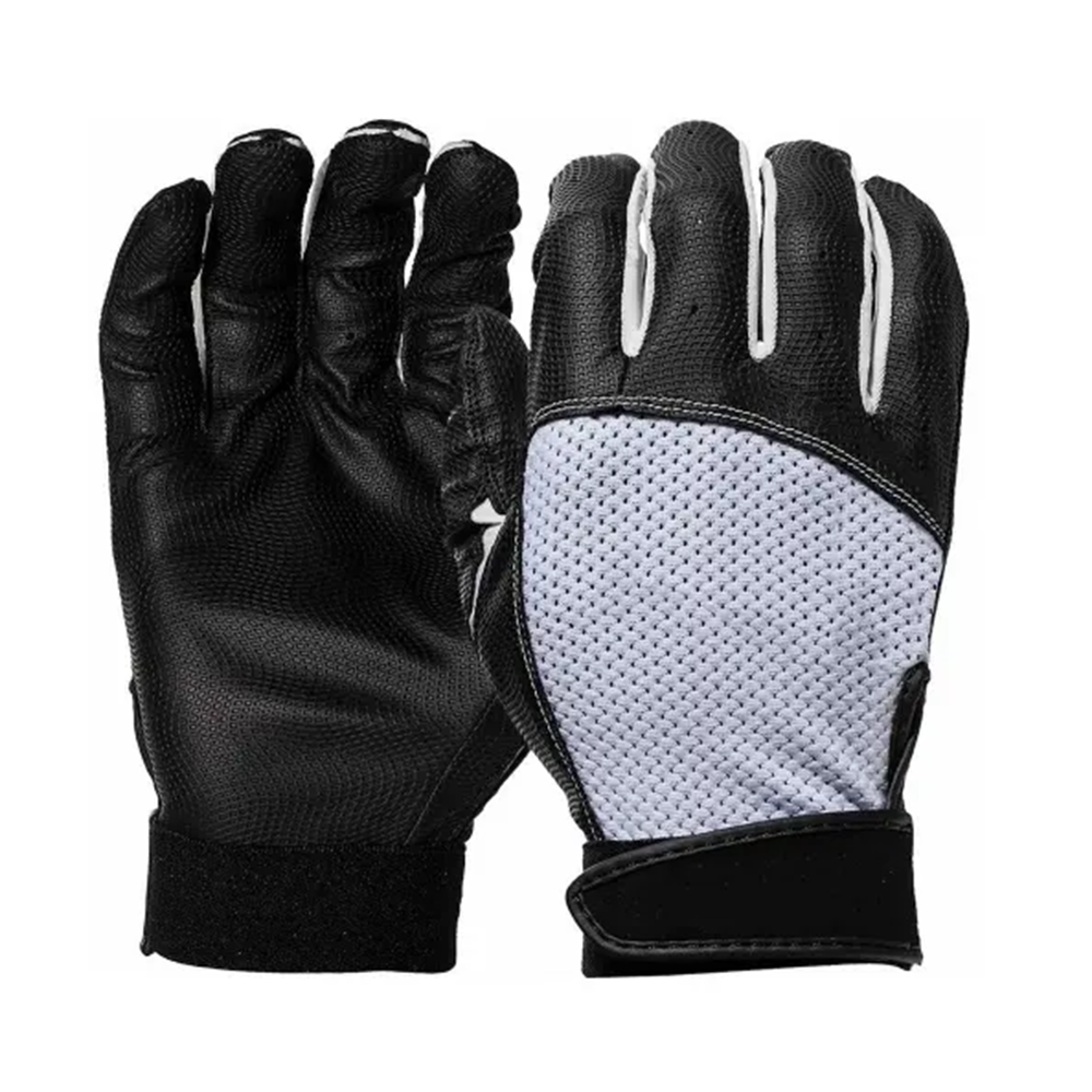 Professional Baseball Battling Gloves In Blue  & White Color Leather Made Outdoor Wear Comfortable Hand Protection Gloves