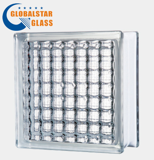 Best Quality Cloudy Clear hollow glass building blocks brick 190X190X80mm