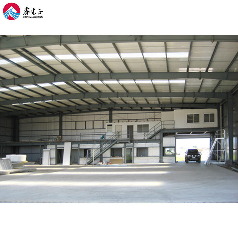 Easy to construction prefabricated large span insulated prefabricated steel structure metal frame aircraft plane hangar