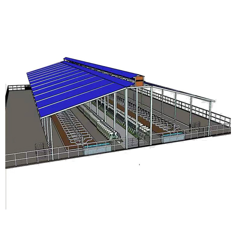 the whole system large Metal Modern Rain Resistance Steel Structure Chicken Home Poultry House Cow Building Farms