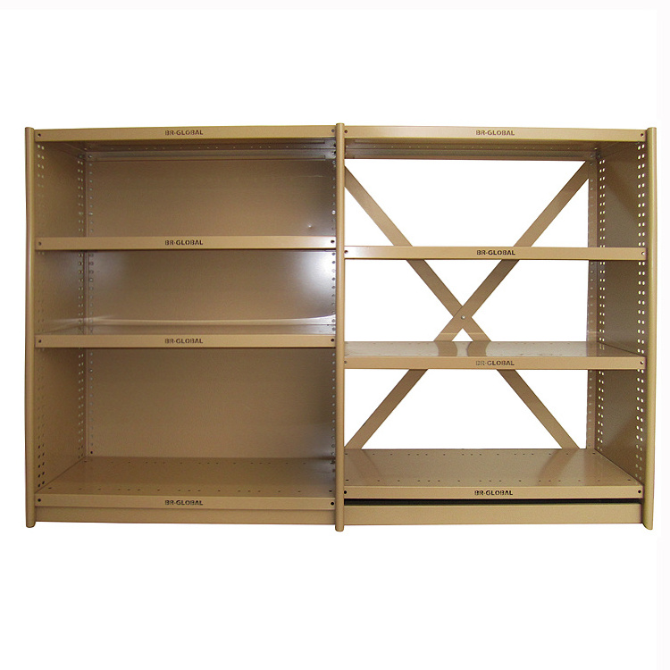 Popular  Rolled Post Upright RUT Shelving Steel Library Book Shelves Shelving