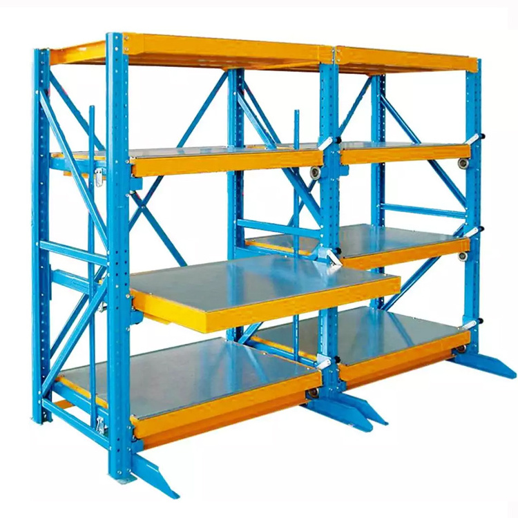 Heavy mould storage Rack with sliding drawer Tooling Moulds Storage  Mold rack with manual hoist