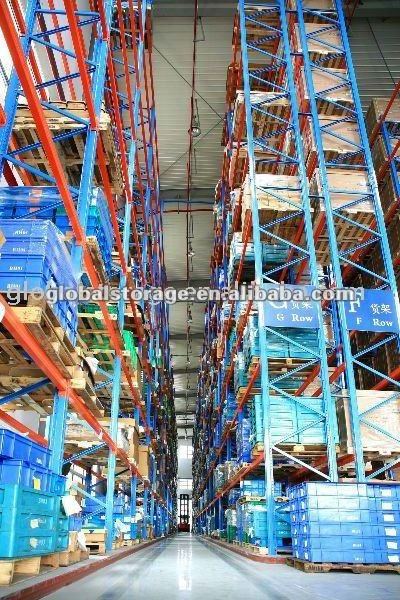 Heavy duty storage VNA pallet rack