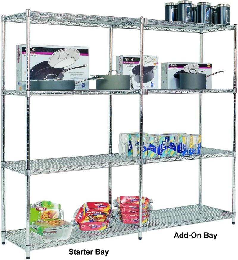 light duty storage of chrome wire shelving