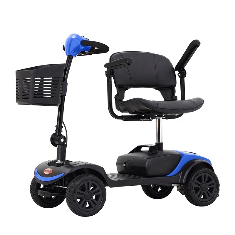 Easy Go 4 Wheel Aluminum Foldable Anti-rollback Scooter Mobility for Old People