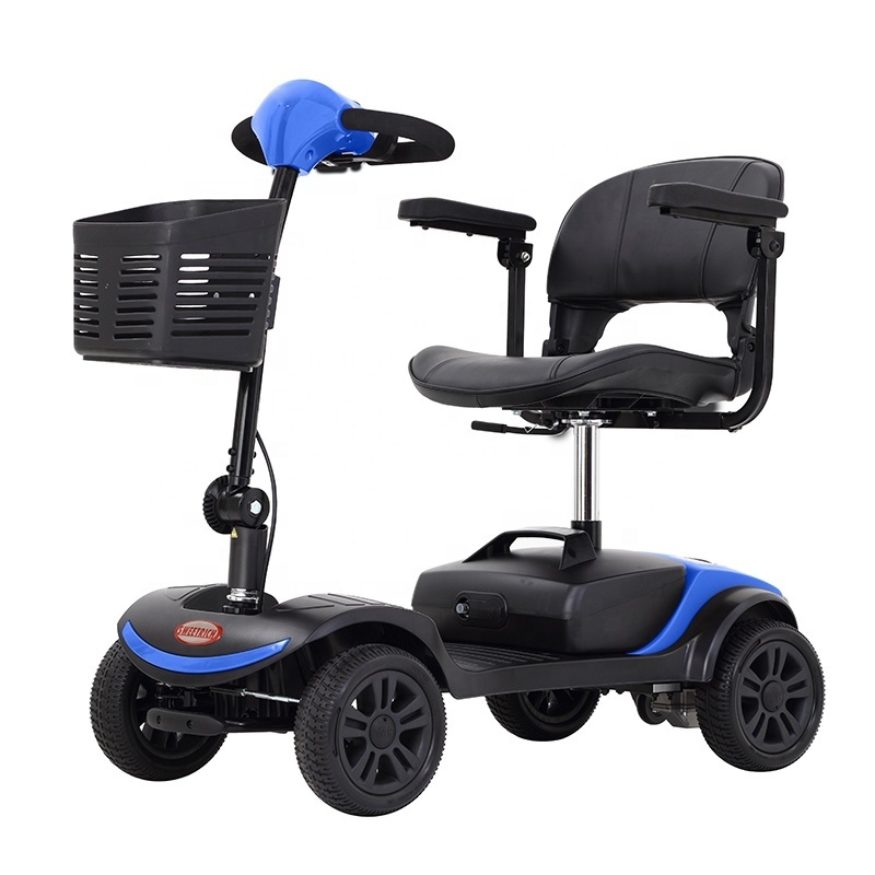 Easy Go 4 Wheel Aluminum Foldable Anti-rollback Scooter Mobility for Old People