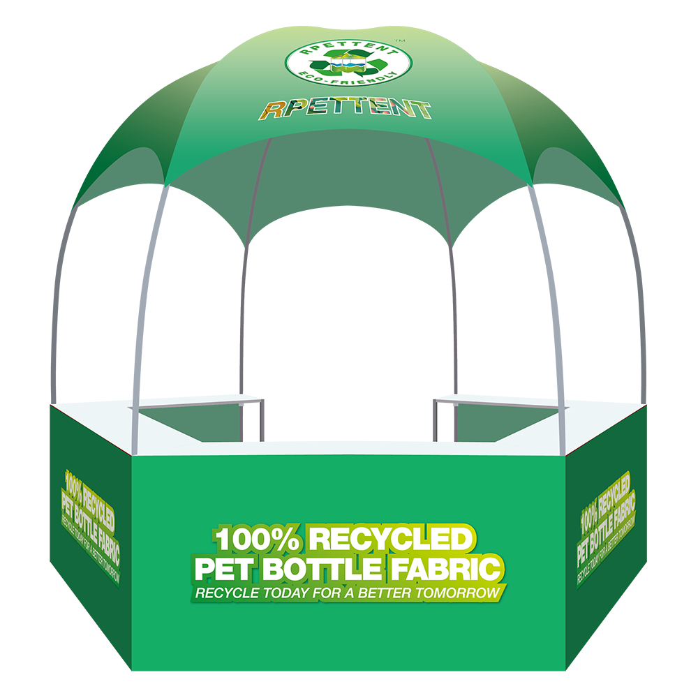 GlobalTent Promotional Hexagon Tents Custom Logo RPET Trade Shows Ez Up Tent Canopy For Party And Commercial Exhibition