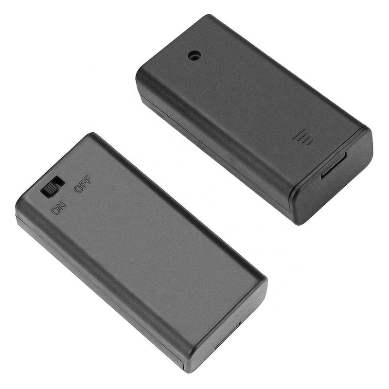 2 x 1.5V AA Size UM-3 x 2 Battery Case Holder Storage Plastic Box with cover & On/Off Switch Battery Holder