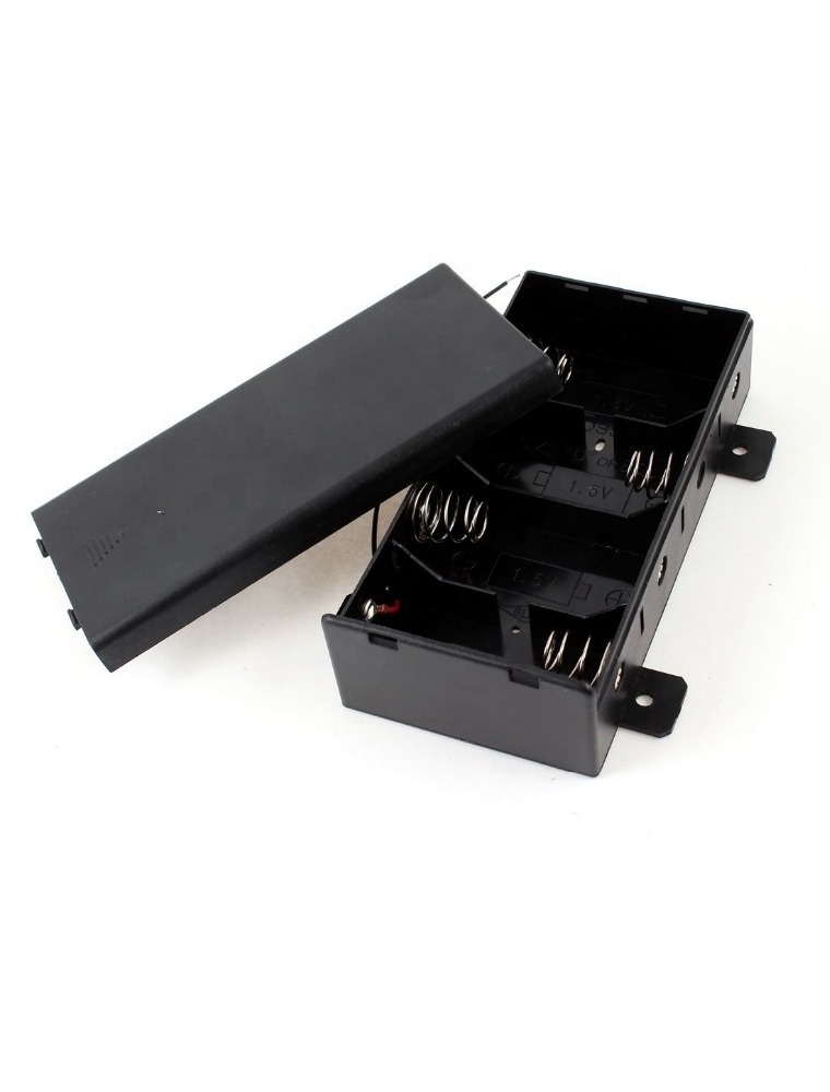 4 x 1.5V D Size UM-1x4 Battery Holder Container with Slide Cover Safety Battery Box Case Big  4pcs D Battery Holder