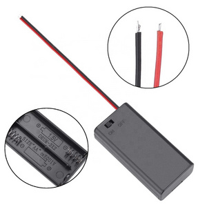 2 x 1.5V AA Size UM-3 x 2 Battery Case Holder Storage Plastic Box with cover & On/Off Switch Battery Holder