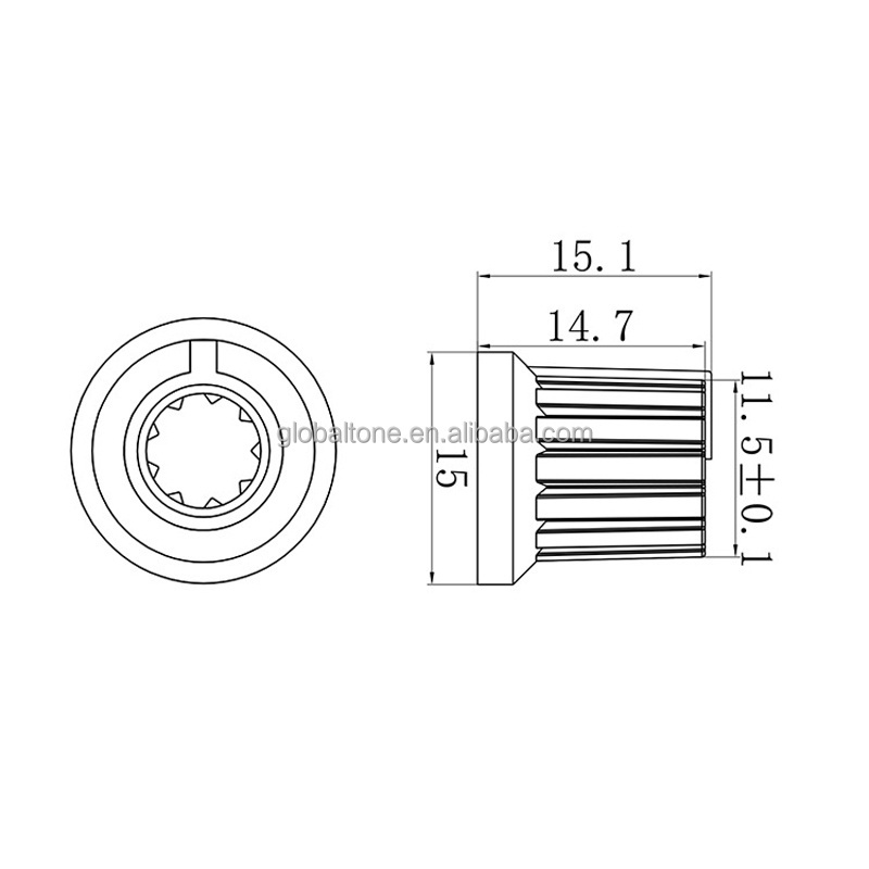 6mm Diameter 18T Knurled Shaft Plastic Potentiometer Control Knob for Encoder Electric Guitar Speaker Mixer Board