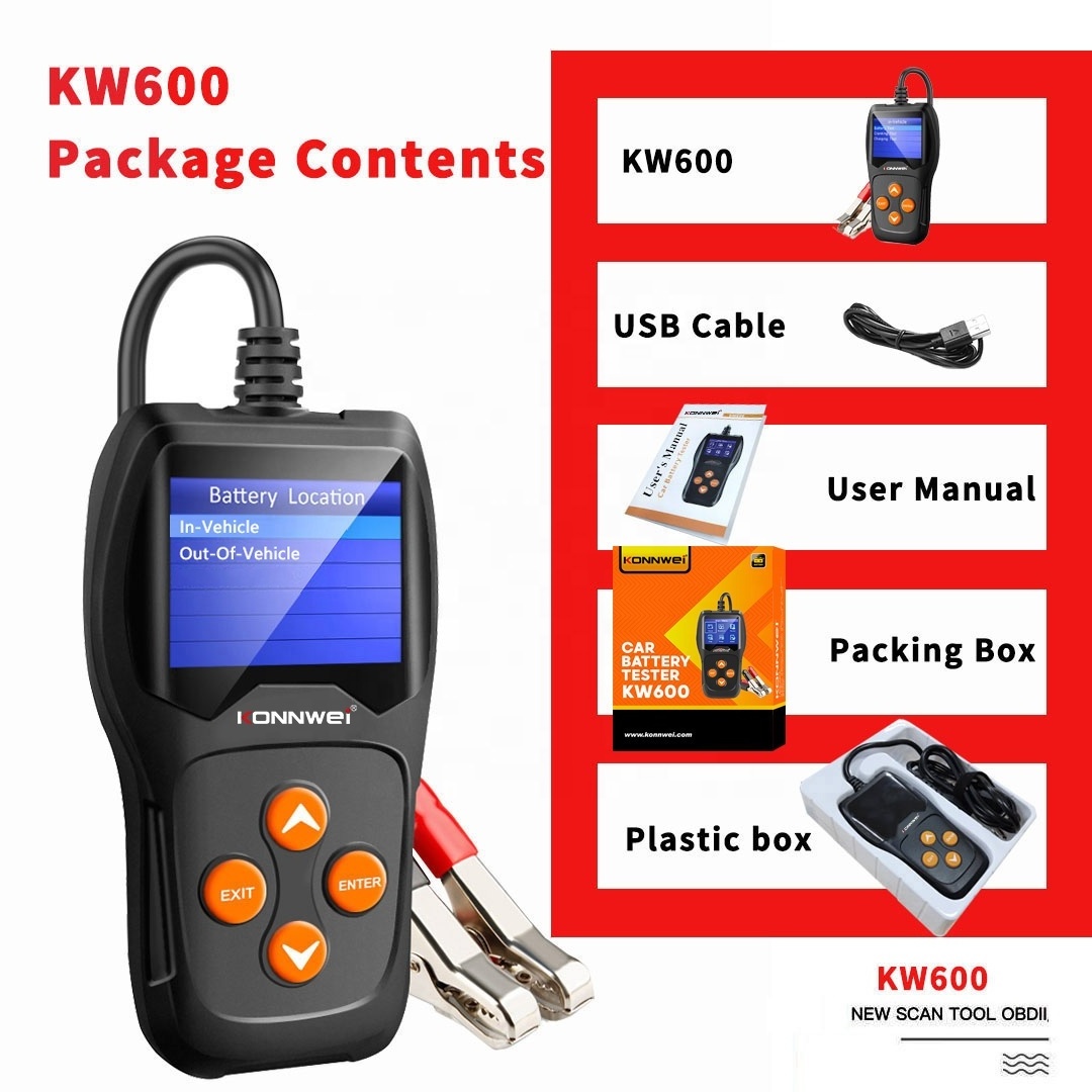 KW600 Auto Battery Analyzer For All 12V Cars Auto digital Car Lead acid  Vrla CCA Battery capacity tester battery