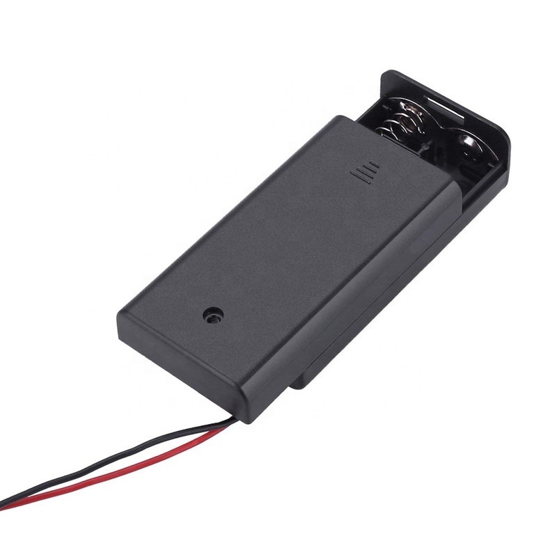 2 x 1.5V AA Size UM-3 x 2 Battery Case Holder Storage Plastic Box with cover & On/Off Switch Battery Holder