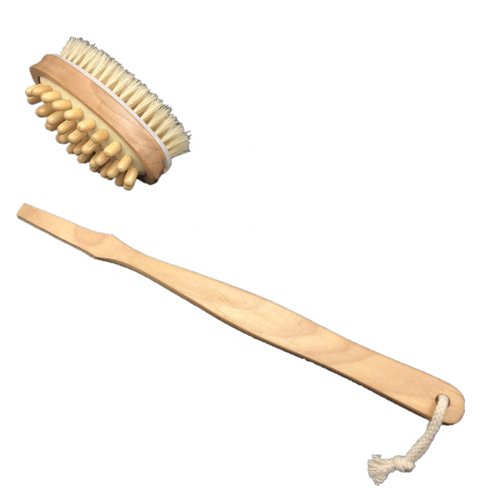 Detachable Wooden Brush Shower Wash Bath Scrubber Back Long Handle