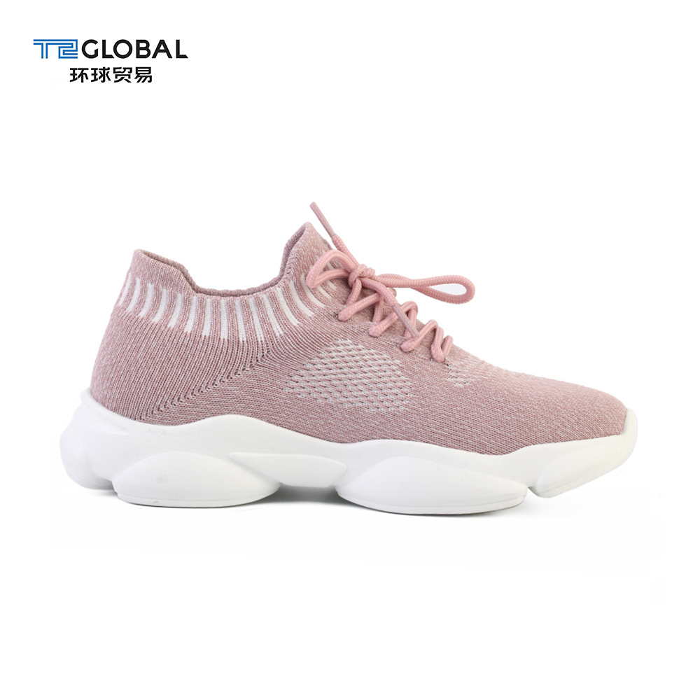 Ladies latest trendy gym shoes high platform women pink ankle sneakers