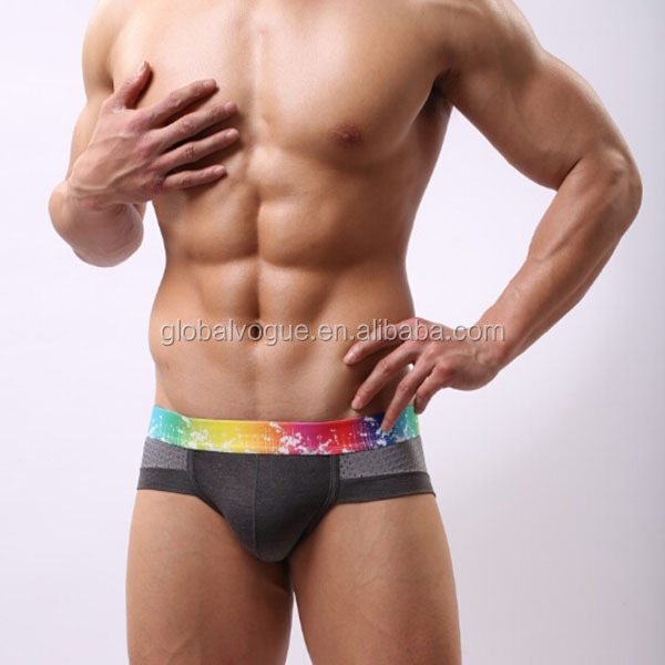 9colors Mall explosion models Men's low waist triangle mesh breathable modal wholesale men's underwear factory in Guangzhou