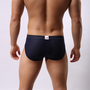 Men's sexy underwear polyamide breathable mesh gun egg separated lingerie funny briefs